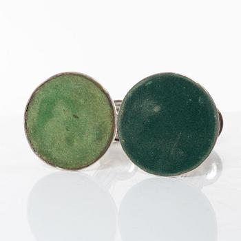 C.G. Hallberg, ljusstakar, ett par, silver, Stockholm 1954.