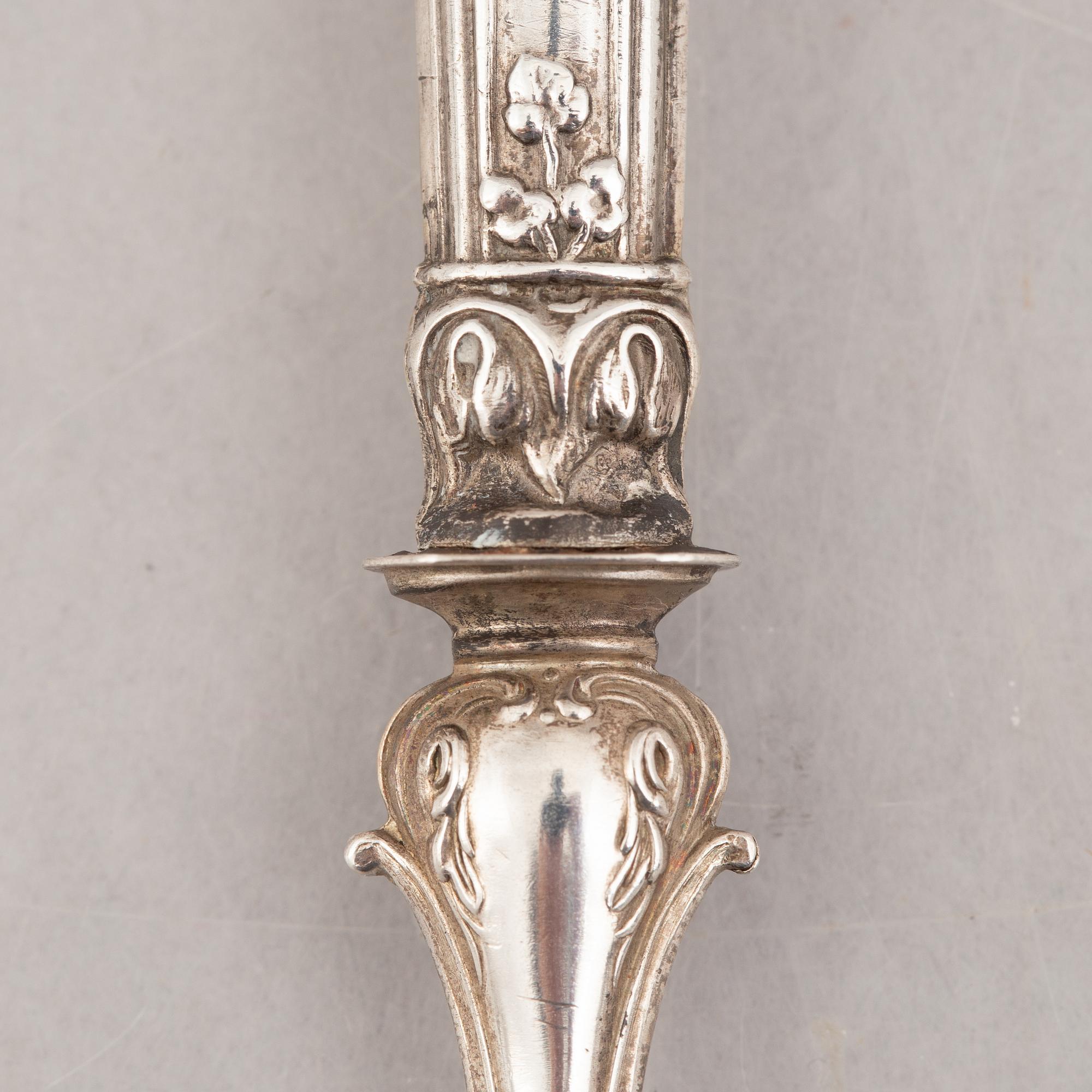 A Set of Six French Silver Oyster Forks, Paris circa 1900.