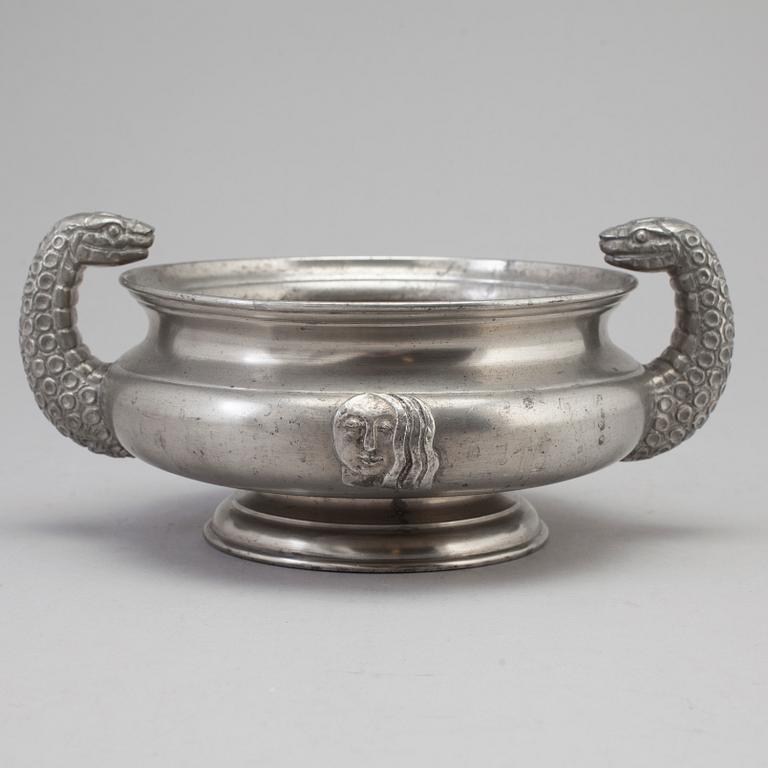 ANNA PETRUS, a pewter bowl from Svenskt Tenn, Stockholm, 1929.