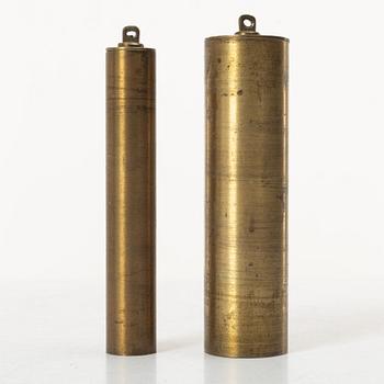 A George II brass lantern clock by John Wainwright (watchmaker in Wellingborough 1738-51).