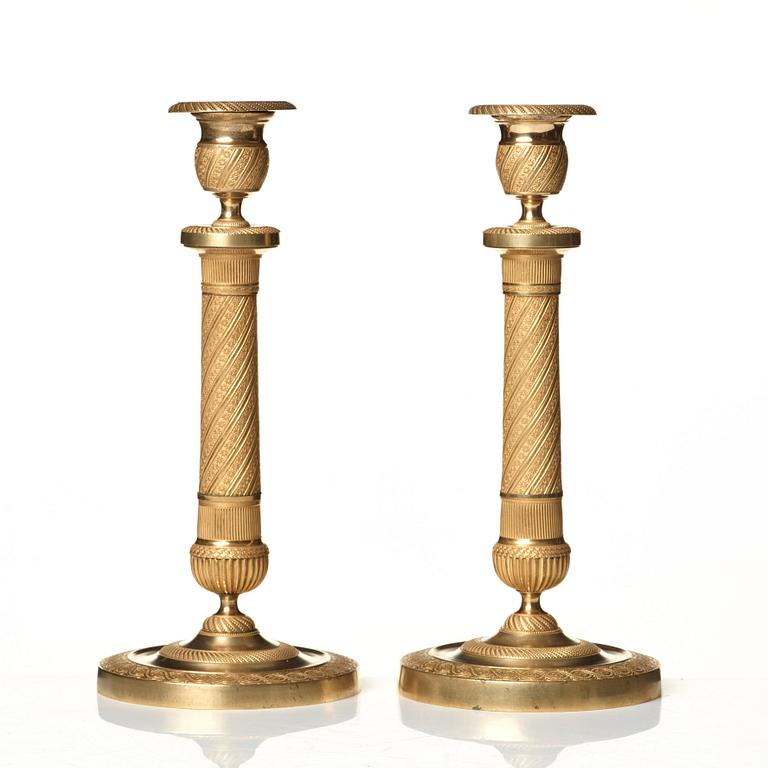 A pair of Empire candlesticks.