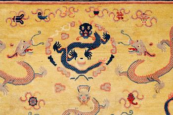 A Ningxia banner rug, Northern China, late Qing dynasty, c. 230x222 cm.