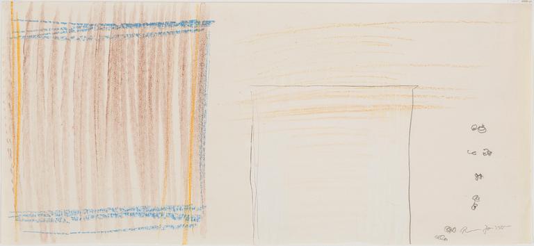 RUNE JANSSON, chalk drawing, signed.