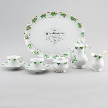 KAFFESERVIS, 6 st, Meissen, 1800-talets andra hälft.