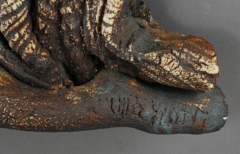 VÄGGSKULPTUR, lergods, Ulla Viotti, signerad i lergods.