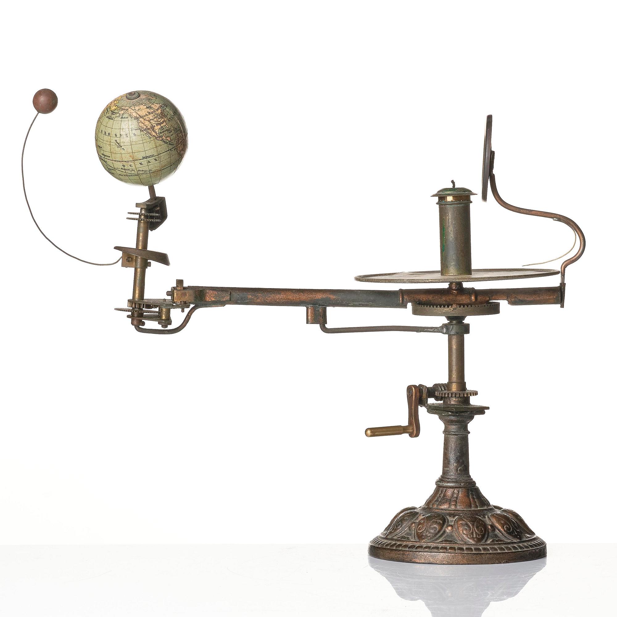 A German tellurium and lunarium by Ernst Schotte & Co. of Berlin (fl. 1855-1900), late 19th century.