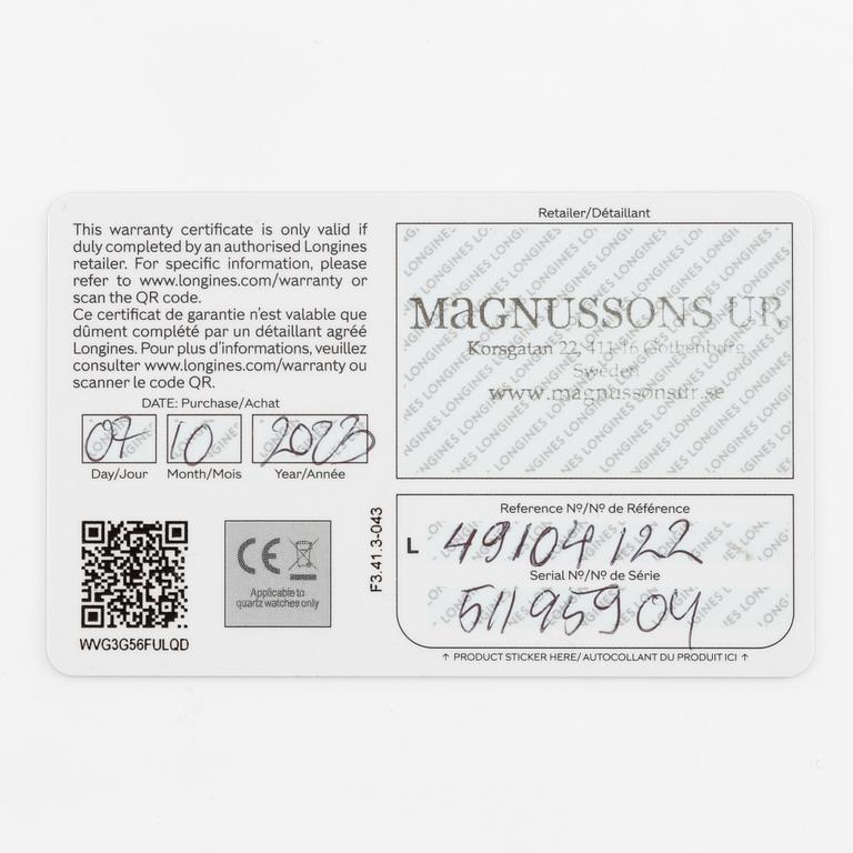 Longines, Elegant Collection, wristwatch, 39 mm.