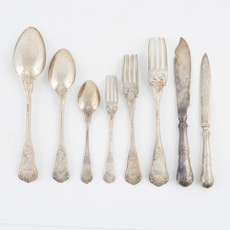 A 89-piece silver flat wear set, mostly J.Rönnqvist, Örebro, Sweden, 1884-1911.