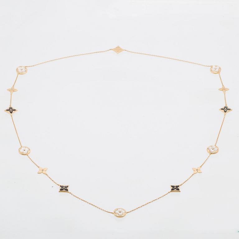Louis Vuitton, "Blossom Sautoir" Necklace in 18K Rose Gold with Diamonds and Mother-of-Pearl.