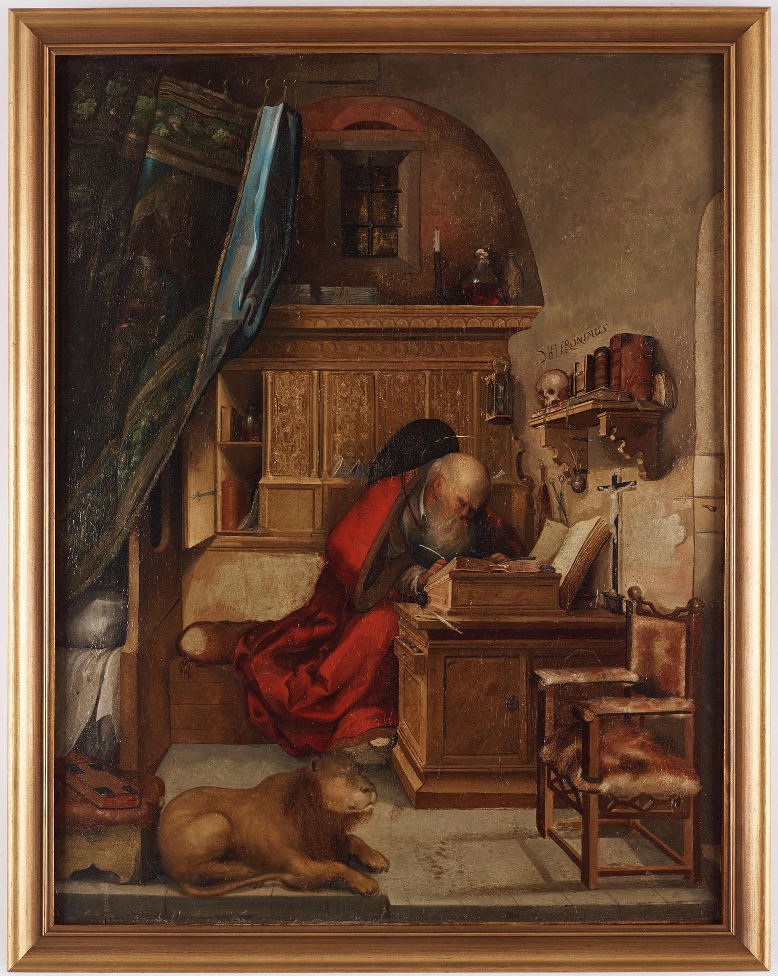 FLEMISH SCHOOL, 17th Century, Saint Jerome in his chamber.