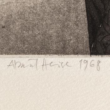 Almut Heise, étching, signed, dated 1968.