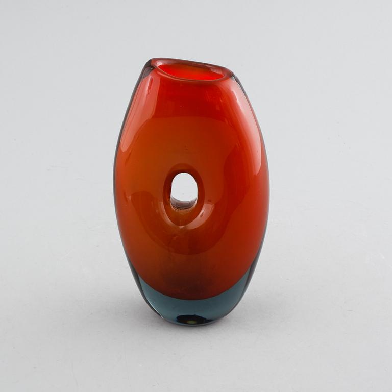 A glass vase by Vicke Lindstrand for Kosta, signed LH and numbered, 1950s.