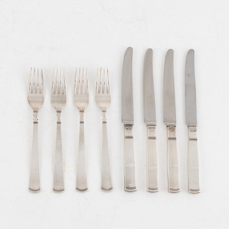 A Swedish Silver Cutlery, Jacob Ängman, 'Rosenholm', GAB (24 pieces).