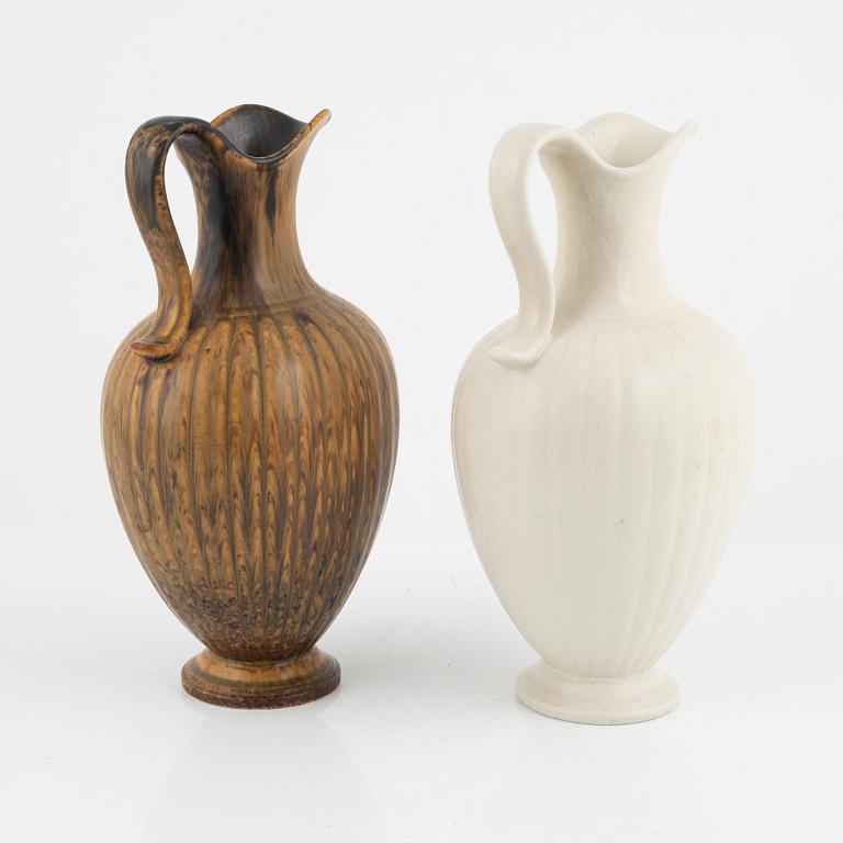 Gunnar Nylund, a set of two stoneware jugs, Rörstrand Sweden.