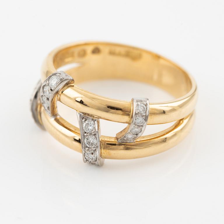 Ring, Engelbert, 18K gold with brilliant-cut diamonds 0.24 ct total, Stockholm 1996.