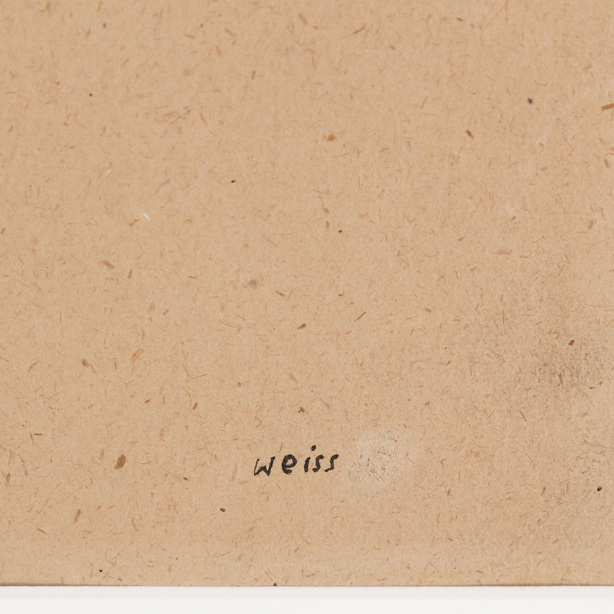 PETER WEISS, ink on paper, signed Weiss, 1947.