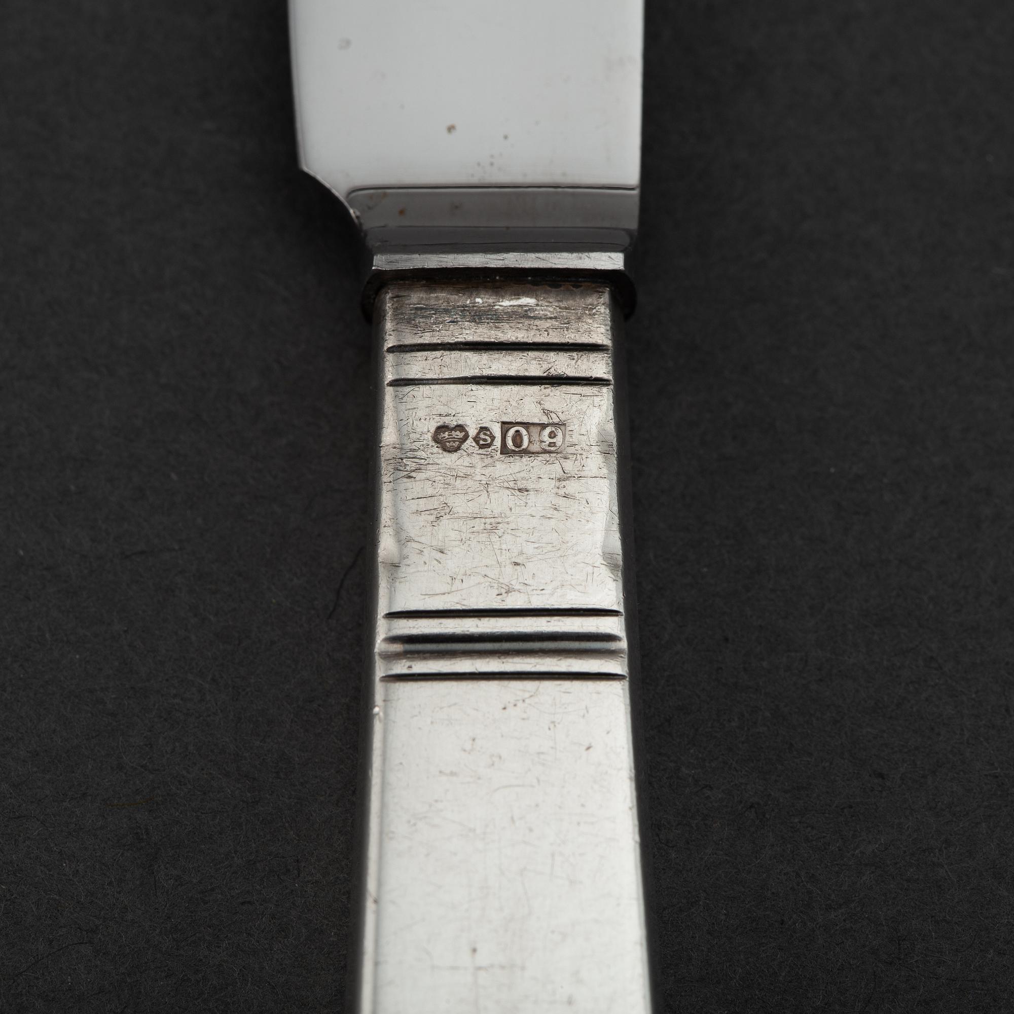 JACOB ÄNGMAN, bestickservis, 36 delar, silver, modell "Rosenholm", GAB, Stockholm 1950-tal.