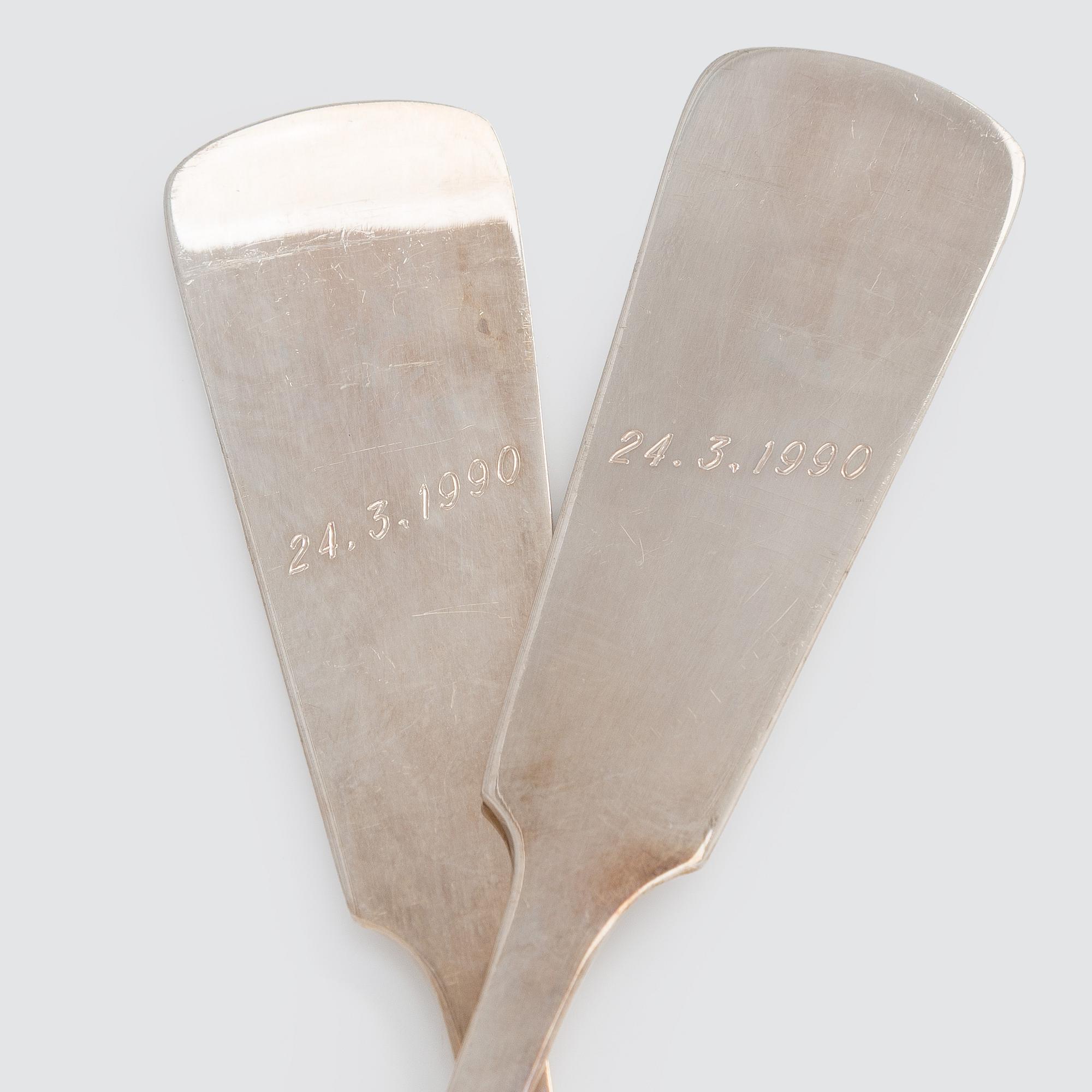 Bestickuppsättning, 93 delar, silver, i schatull, Kultakeskus, Tavastehus, 1985-1989.