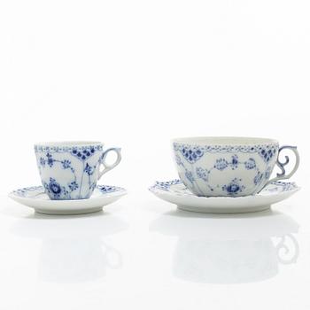 Royal Copenhagen, 27 service pieces, 'Blue Fluted', Denmark.