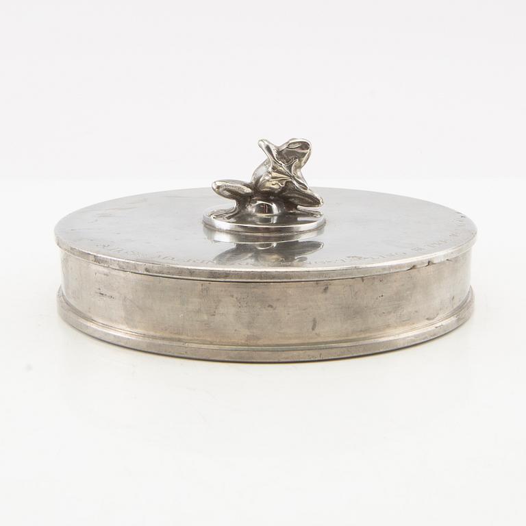 Box with lid, GAB pewter, 1933.