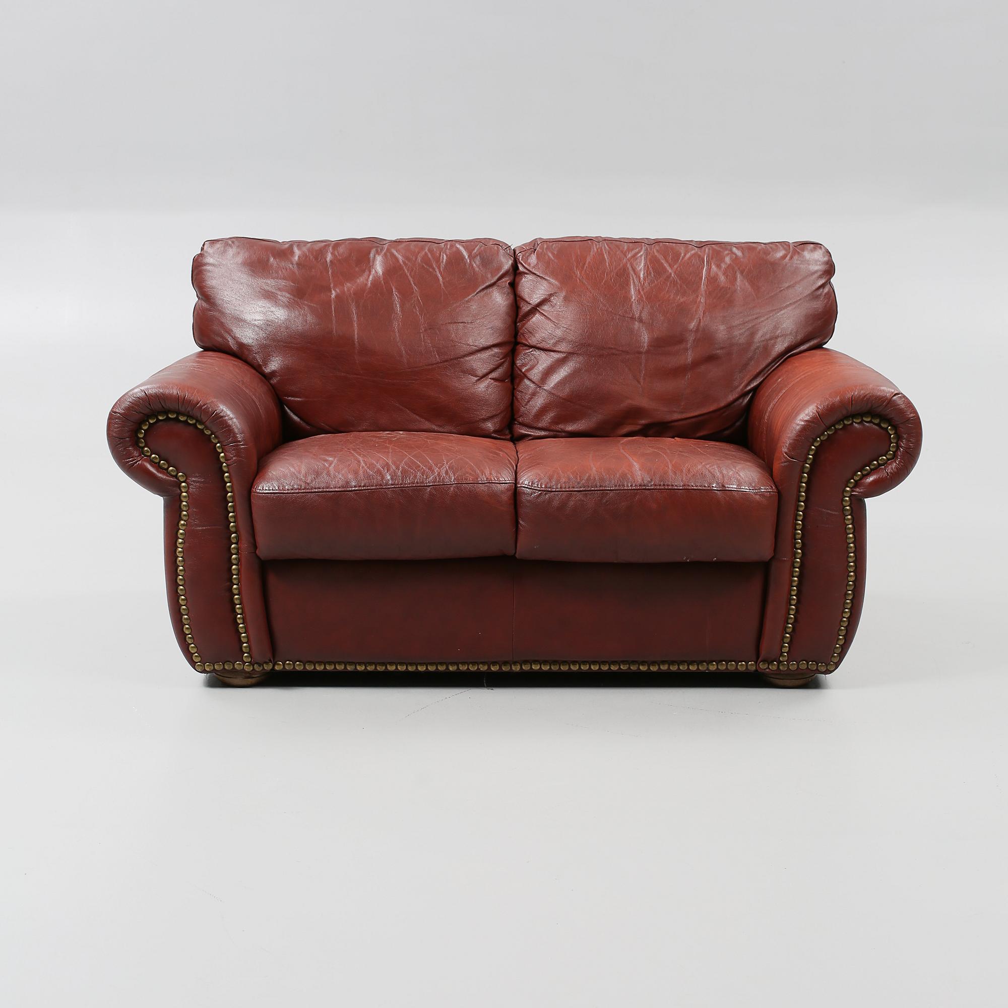 SOFFA, läder, 1900-talets andra hälft.