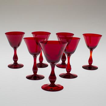 MONICA BRATT, 7 vinglas samt 8 selterglas, glas, Reijmyre.
