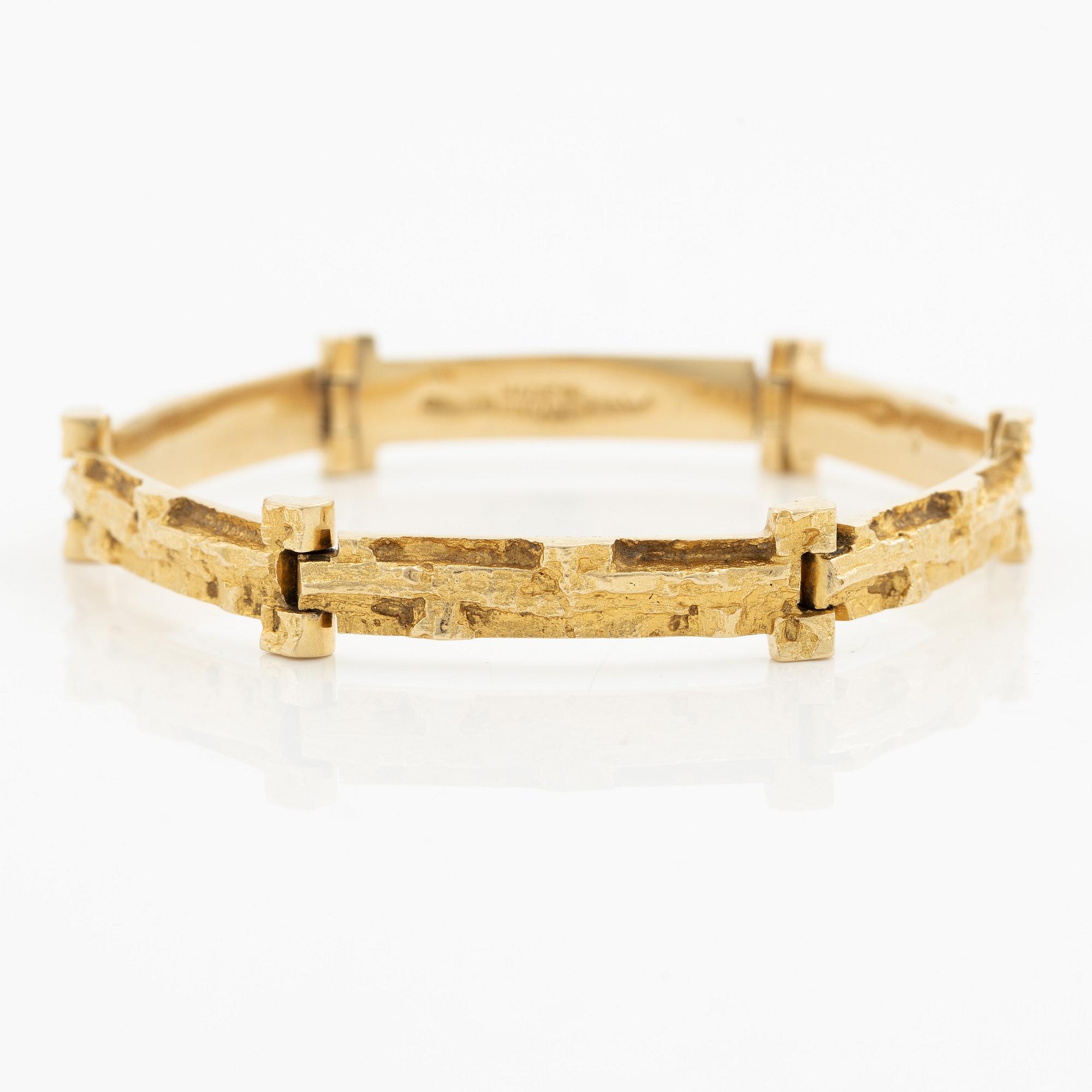 Björn Weckström, bracelet, "Tundra", 18K gold.