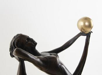 OKÄND KONSTNÄR, skulptur, patinerad brons, bär sign Milo, 1900/2000-tal.