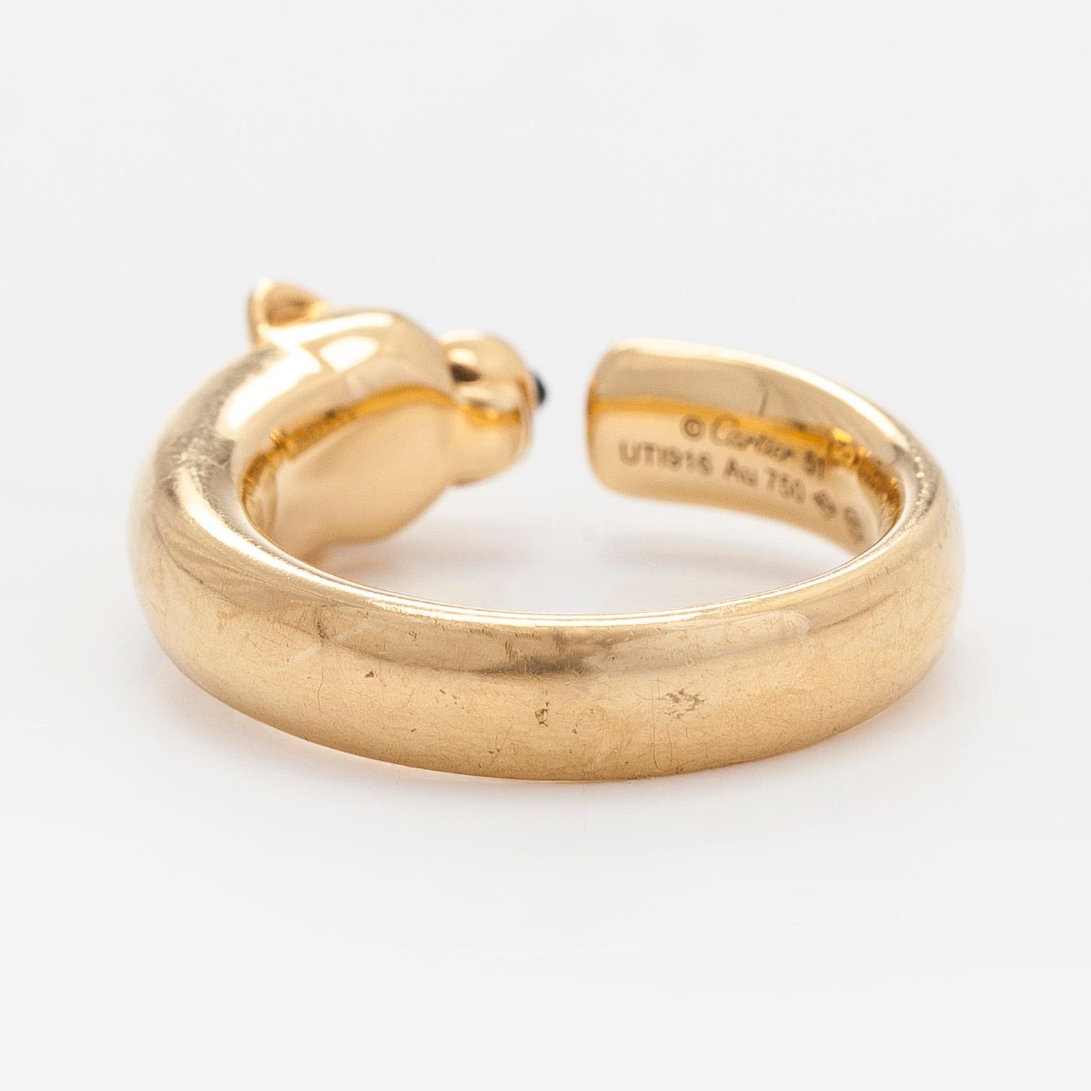 Cartier, ring, "Panthère de Cartier", liten modell, 18K guld, onyx och tsavoriter.
