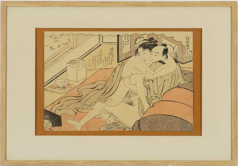Oidentifierad konstnär, Shunga-motiv, Japan.