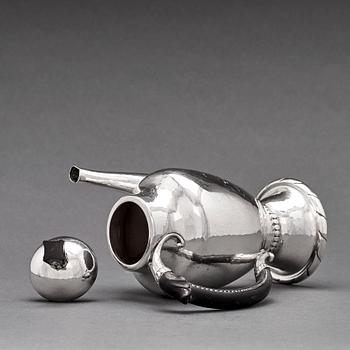 Georg Jensen, a 4 pieces coffee and tea service, Copenhagen 1915-19, 830/1000 silver. Design nr 88.