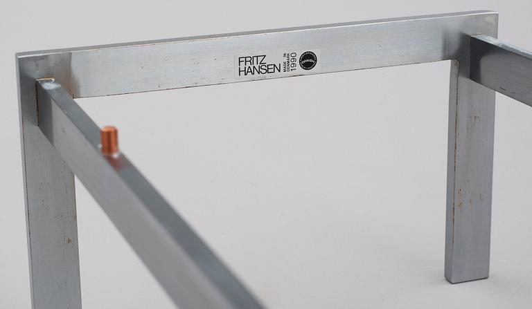 A Poul Kjaerholm marble and steel table, Fritz Hansen, Denmark 1990.