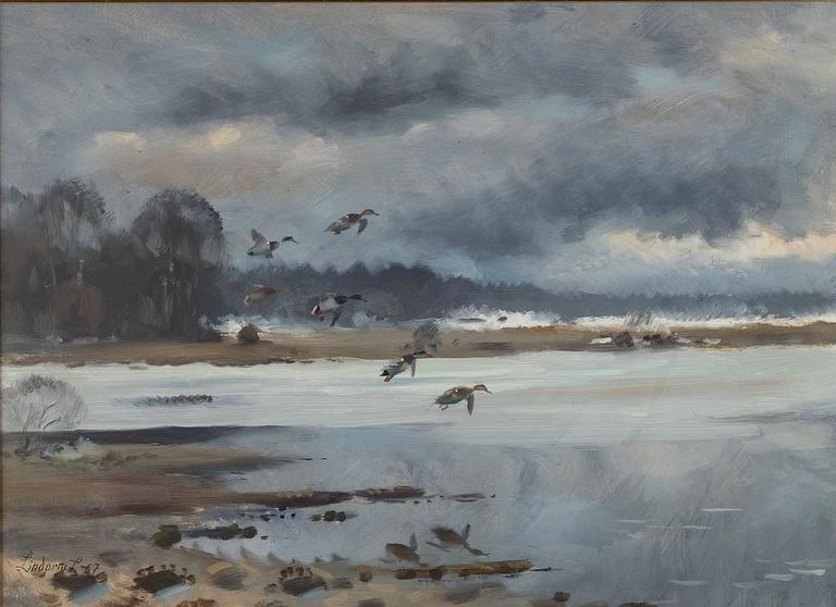 Lindorm Liljefors, Autumn Landscape with Mallards.