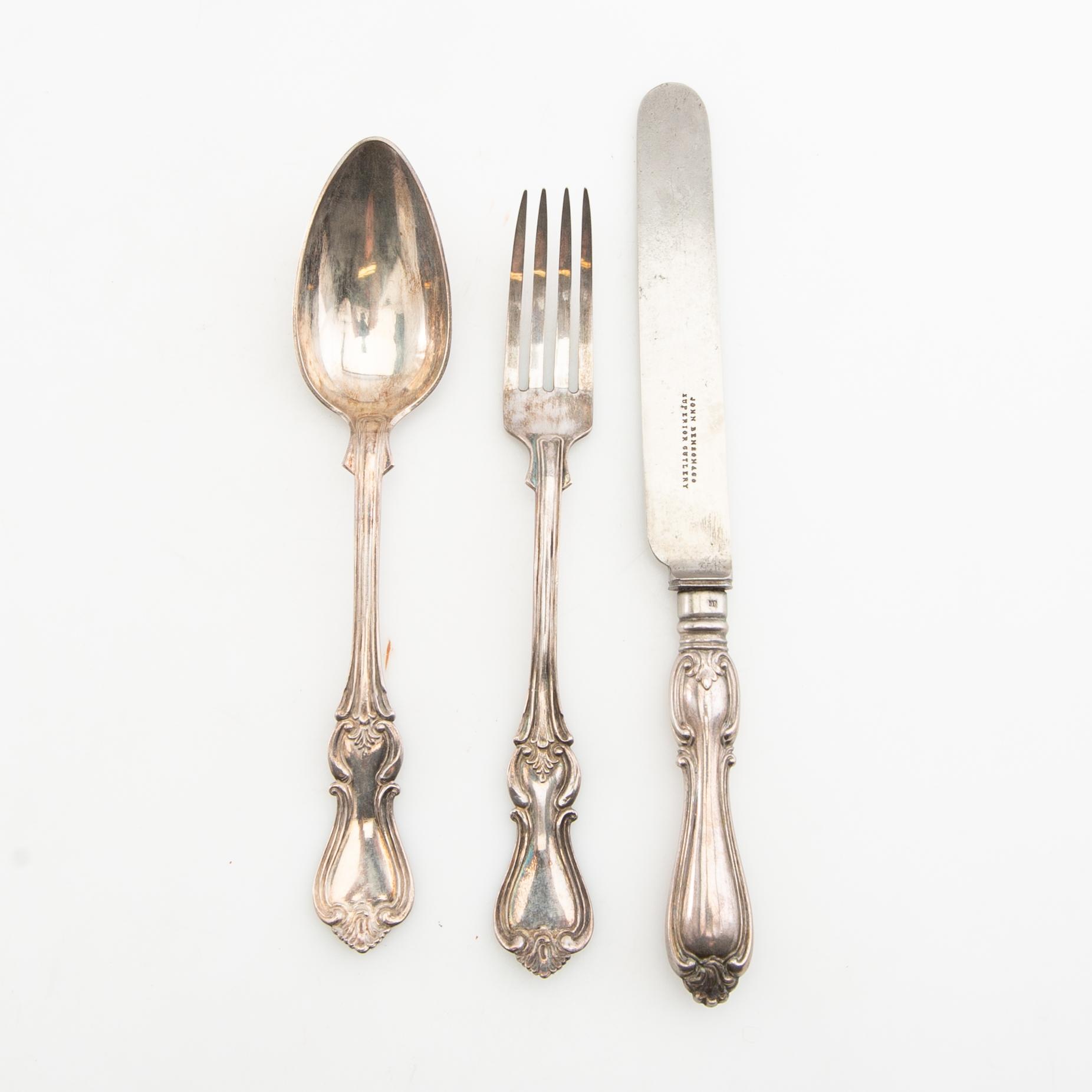 Christian Brockmann Resebestick 3 dlr i etui "Olga" silver Karlstad 1870.