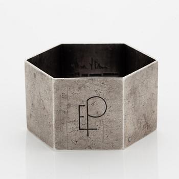 Wiwen Nilsson, a sterling hexagonal napkin holder, Lund Sweden 1957.