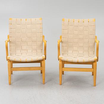 Bruno Mathsson, Armchairs, a pair, “Eva”, Firma Karl Mathsson, Värnamo, 1963 and 1964.