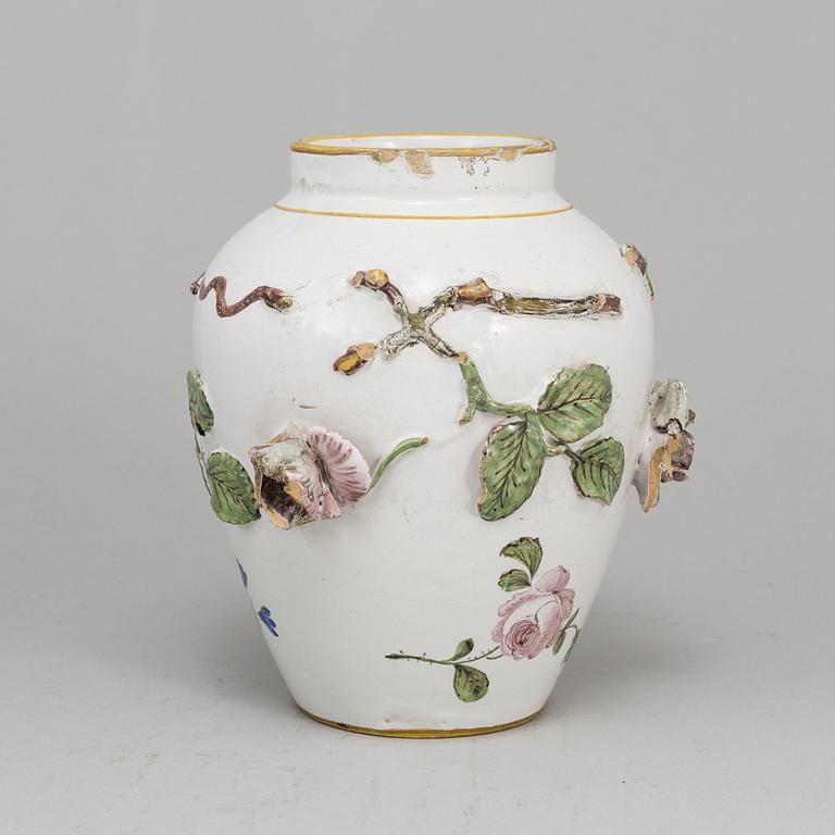 An 18th Century faiance jar,  Stralsund.