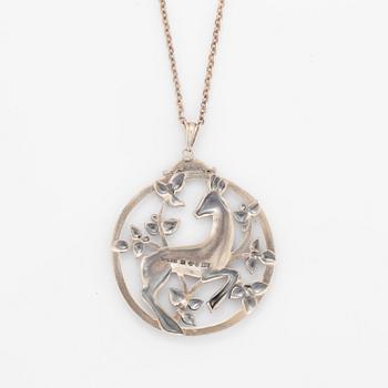 Gustaf Dahlgren & Co, silver pendant, with chain.