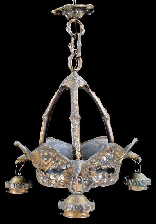 TAKLAMPA, Alice Nordin, tillskriven, för Böhlmarks Lampfabrik, 1910-20-tal.