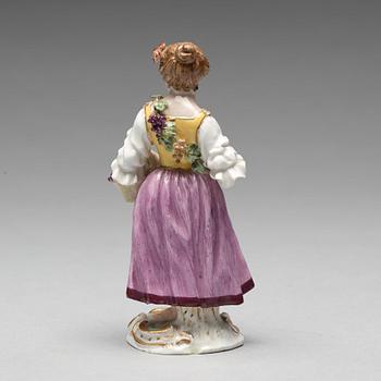 A Meissen allegorical figurine representing autumn, period of Marcolini, 18th Century.