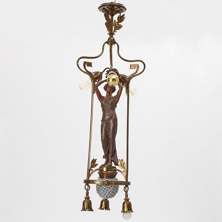 Taklampa, Art Nouveau, Frankrike, 1900-talets början.