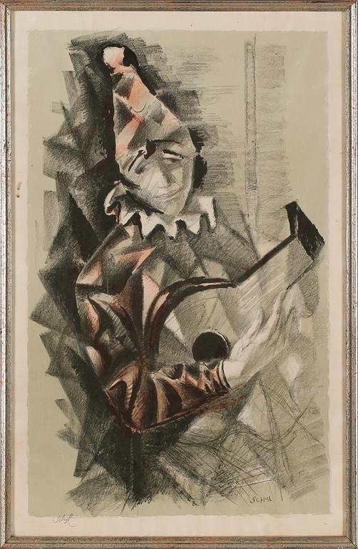 JULES SCHYL, färglitografi, signerad.