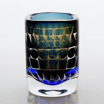 a glass vase for Orrefors, "Ariel", signed and numbered, dated 1968.