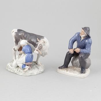 A set of four porcelain figurines, Bing & Grøndahl and Royal Copenhagen, Denmark.