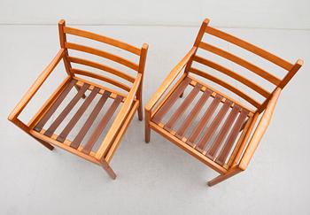 FÅTÖLJER, 1 par, möjligen Danmark, 1900-talets andra hälft.