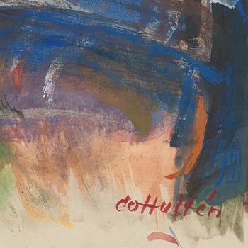 CO Hultén, mixed media on paper, signed, executed 1952.