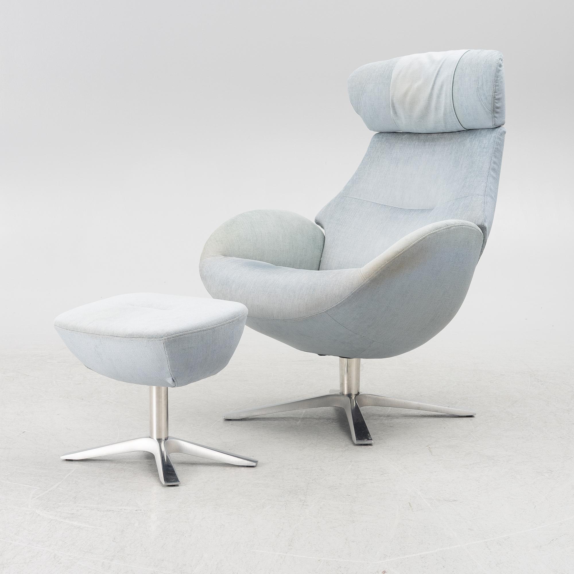 Jahn Aaamod, fåtölj med fotpall, Globe, Conform.