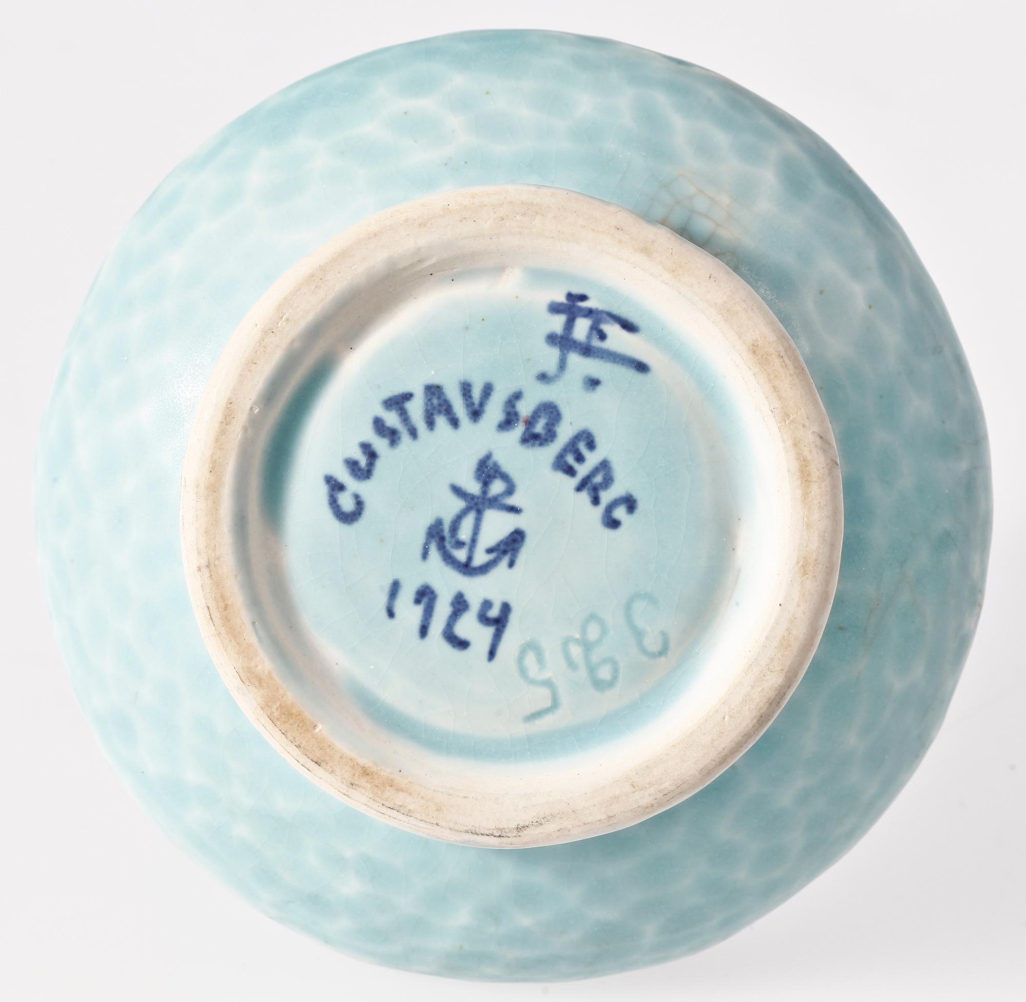 SKÅL/VAS, keramik, "Sgrafitto", Josef Ekberg, Gustafsberg, sign o dat 1924.