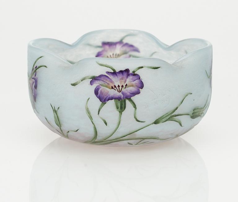 A Daum Art Nouveau cameo glass bowl, Nancy, France.