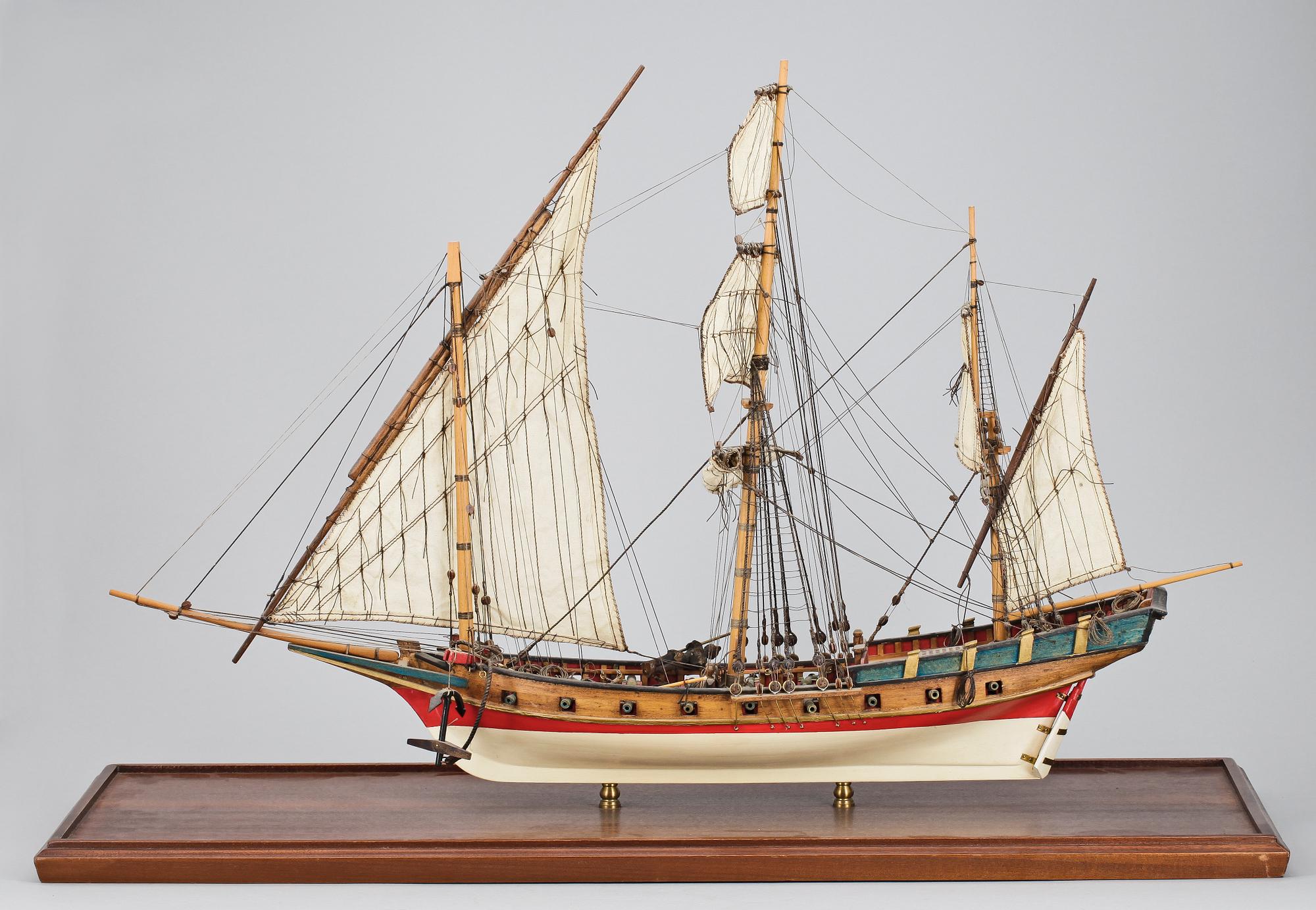 SKEPPSMODELL, trä, 1900-tal.